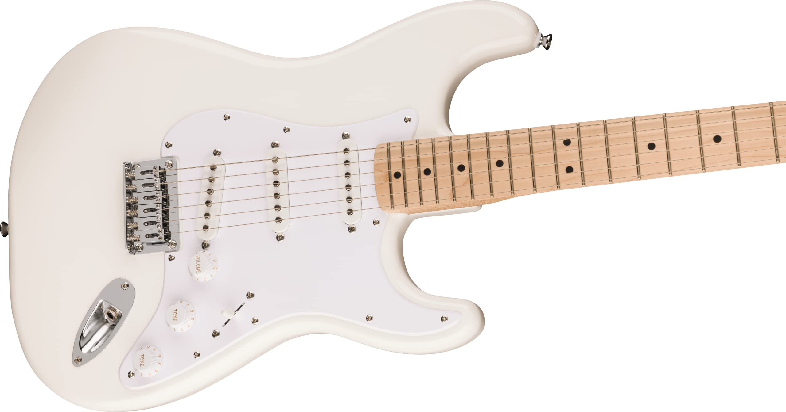 Squier Sonic Stratocaster HT Electric Guitar, with 2-Year Warranty, Arctic White, Maple Fingerboard, White Pickguard